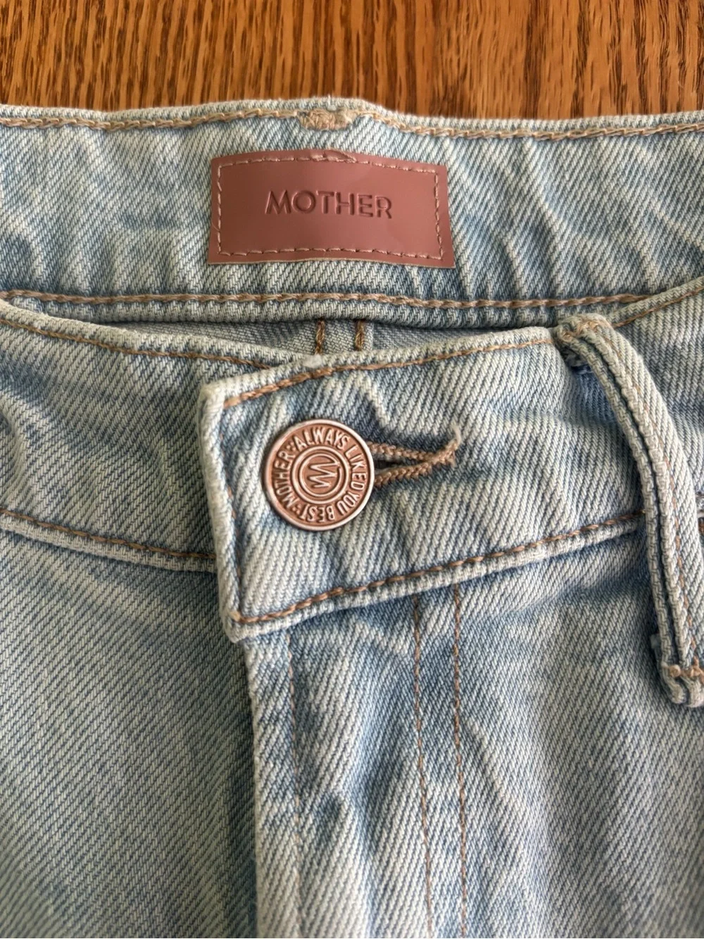 NWT MOTHER Lil Hustler Roller Sneak Wash Wide Leg Women’s Jeans - Light Blue